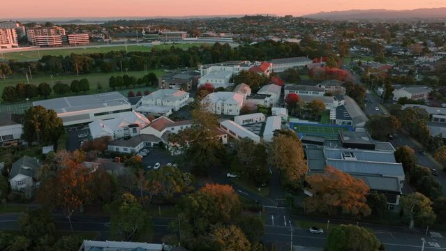 Aerial: St Cuthbert's College in Epsom, Auckland, New Zealand. 20 May 2023