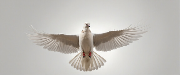 Fototapeta premium Winged dove with copy space, a representation of the New Testament Holy Spirit