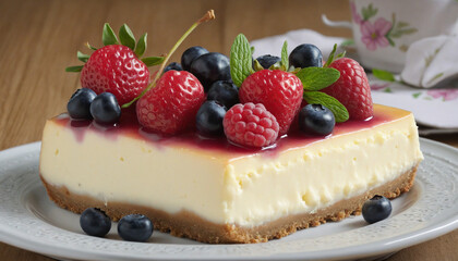 Delicious cheesecake cut out