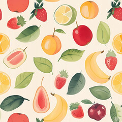 seamless pattern with fruits