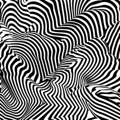 Black and White Illusionary Seamless Tile