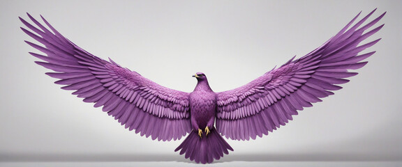 Majestic purple feathered wings soaring in fantasy realms - AI-generated vector illustration