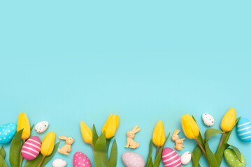 Easter eggs concept gift card background