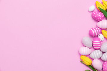 Easter eggs concept gift card background