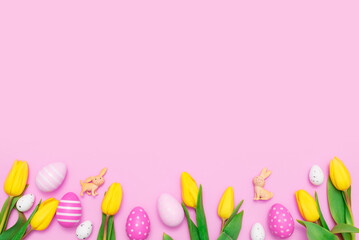 Easter eggs concept gift card background
