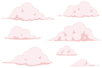 カットイラストセット_雲_夕焼け