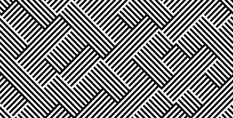 Pattern in zigzag with line black and white Vector illustration. - obrazy, fototapety, plakaty