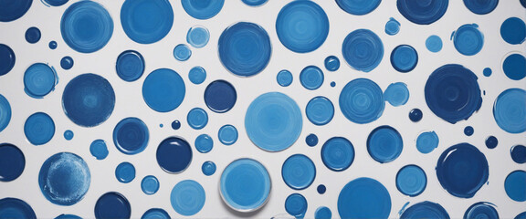 Circle shapes of blue paint