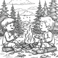 Fototapeta na wymiar Cute and funny coloring page