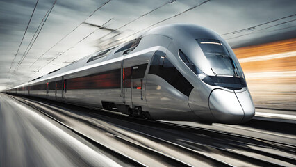 Fototapeta premium fast moving train