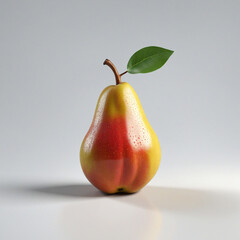 pear 3d fruit icon isolated on transparent background