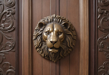 lion head carved from the door