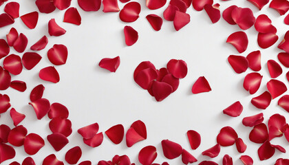 Passionate Heart of Red Rose Petals Isolated on Transparent Background