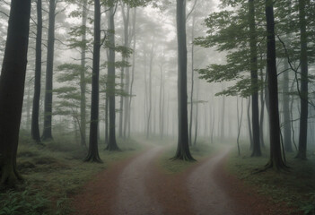 Forest with fog