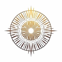 Abstract Golden Sunburst Emblem with Intricate Geometric Pattern