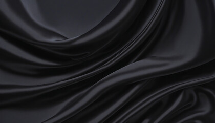 Obraz premium Luxurious Black Silk Graphic Design Element with Elegant Drapery and Sophisticated Flowing Waves