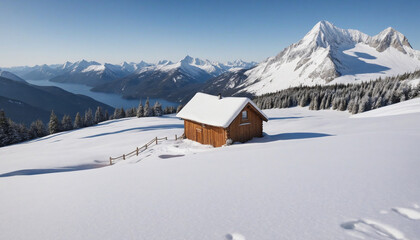 Fototapeta na wymiar Scenic Snowy Mountain Landscape
