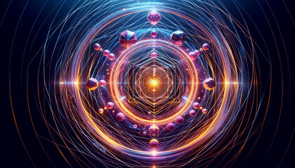 Vibrant zero point energy with geometric harmony and tranquil patterns