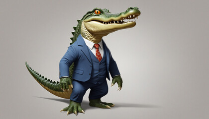 Cool crocodile in a business suit