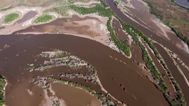 Overhead view of Paragua river in Venezuela