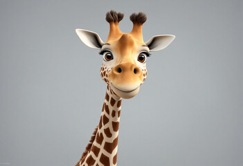 Obraz premium Adorable animated giraffe character