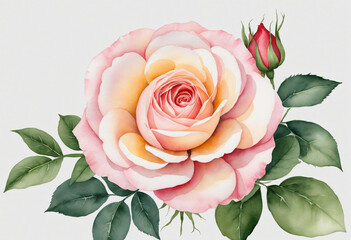 Elegant Rose Watercolor Illustrations for Weddings