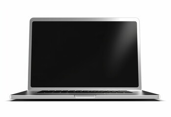 Laptop with blank screen isolated on white background