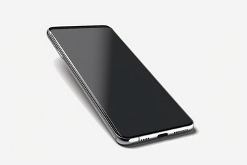 black phone isolated with clipping path on white background