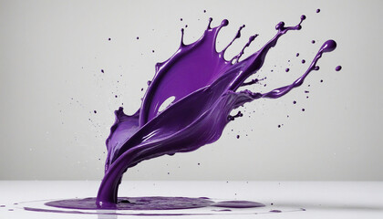Vibrant Purple Paint Splatter on Clear Background