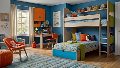 modern house,kids bedroom,interior design,
