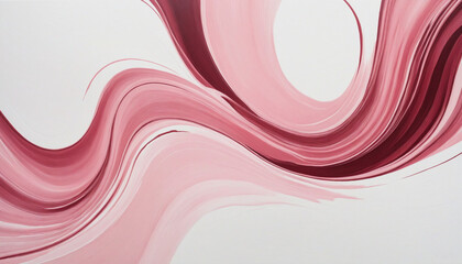 Abstract Brushstrokes in Burgundy and Soft Pink on White Background with Texture Detail