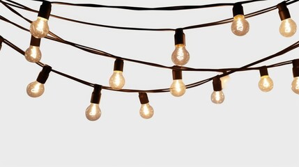 Vintage light bulbs hanging over black background, Idea concept. Celebration Concept