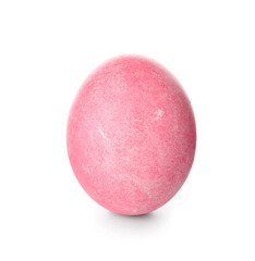 Easter pink egg on white background