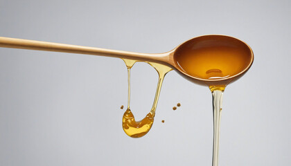 Honey-dripping wooden spoon