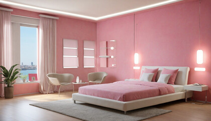 Blush-colored bedroom décor