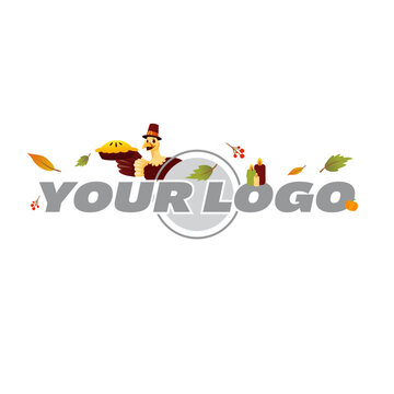 Happy thanks giving day theme logo