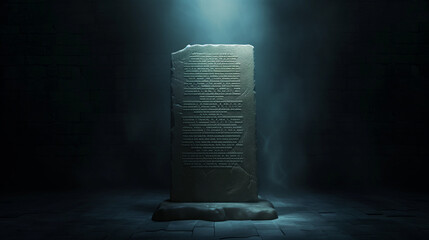 Illuminated Monument of the Ten Commandments - obrazy, fototapety, plakaty