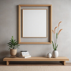 Japanese Tatami Room with an Empty Picture Frame