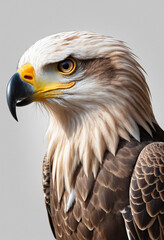 Obraz premium White background featuring a majestic eagle