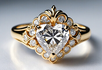 Chic Diamond Heart Ring