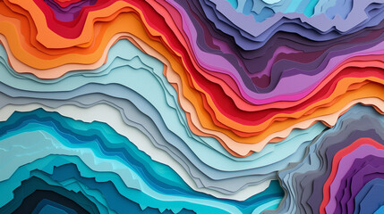 Colorful Abstract Background With Wavy Lines