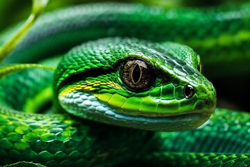 Fototapeta premium A green snake 