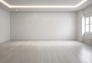 Minimalist White Room Interior with Ample Empty Space