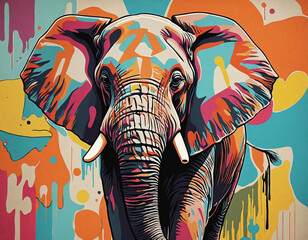Obraz premium Elephant Pop Art Illustration