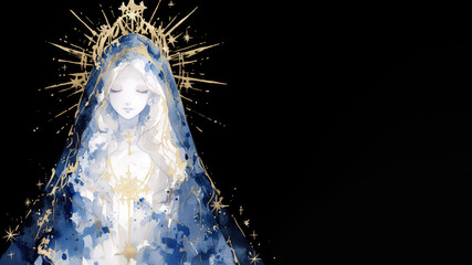 Holy Virgin Mary design religious banner art, religion, mother of god