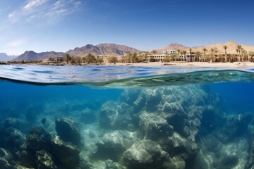 Obraz premium Vibrant depths. exploring the enigmatic life of red sea fish in their coral reef habitat