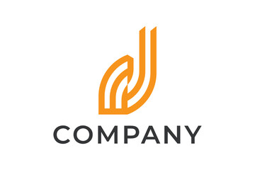 monoline letter d, modern letter d, marketing logo, technology logo design