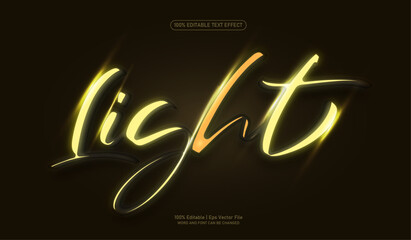 Light golden editable premium 3d vector text effect