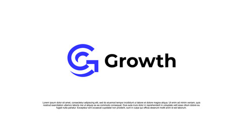 growth logo design letters G. Abstract arrow shape logo design