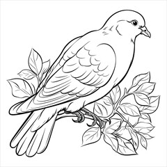 dove clipart black and white simple vector